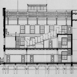 Huis van bewaring II Doorsnede administratiegebouw